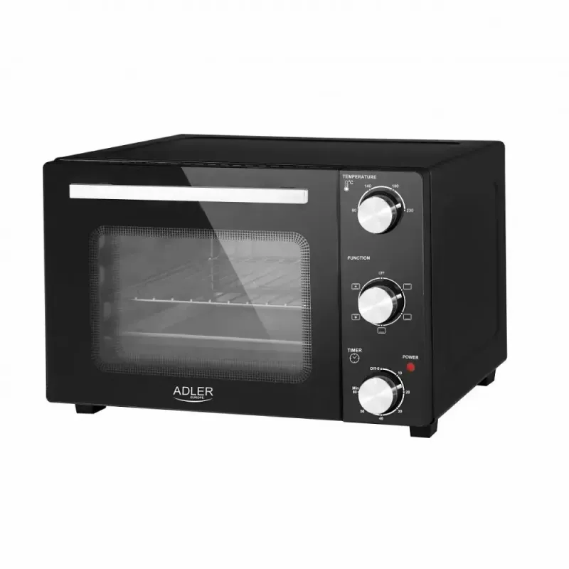 Elektriline letipealne ahi Adler AD 6024 – kompaktne 22 L mahutavus, 1300 W, must