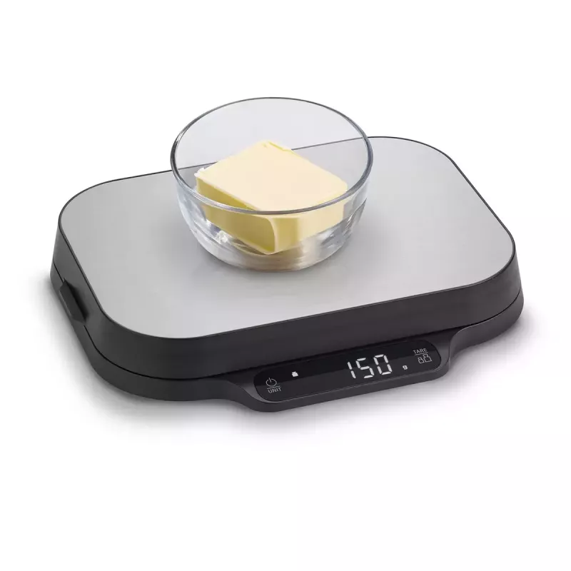 Köögikaalud Caso KitchenDuo 03291 — digitaalne köögikaal, roostevaba teras ja must, LED-ekraan, 5 kg mahutavus, taarafunktsioon