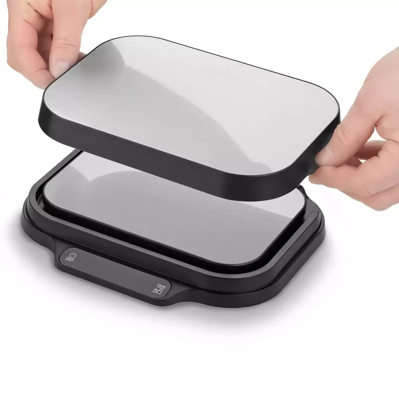 Köögikaalud Caso KitchenDuo 03291 — digitaalne köögikaal, roostevaba teras ja must, LED-ekraan, 5 kg mahutavus, taarafunktsioon