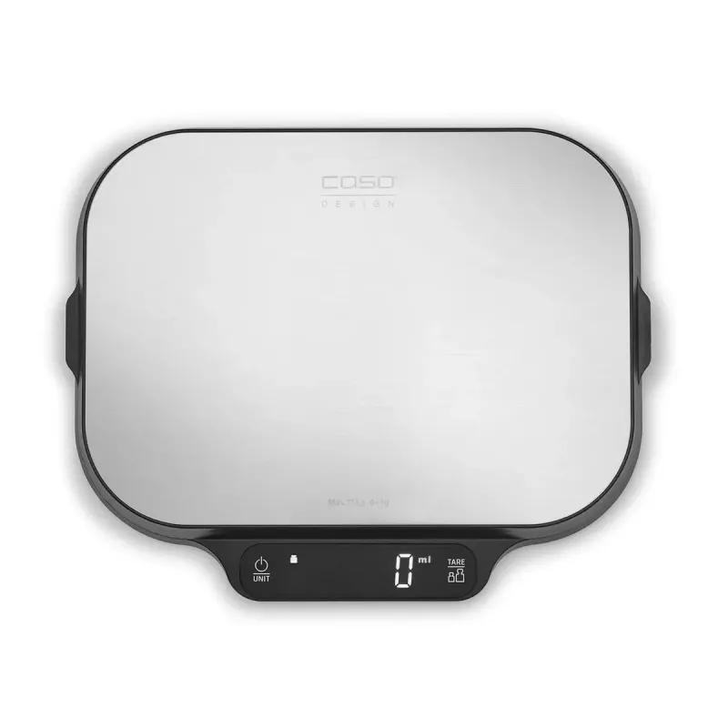 Köögikaalud Caso KitchenDuo 03291 — digitaalne köögikaal, roostevaba teras ja must, LED-ekraan, 5 kg mahutavus, taarafunktsioon