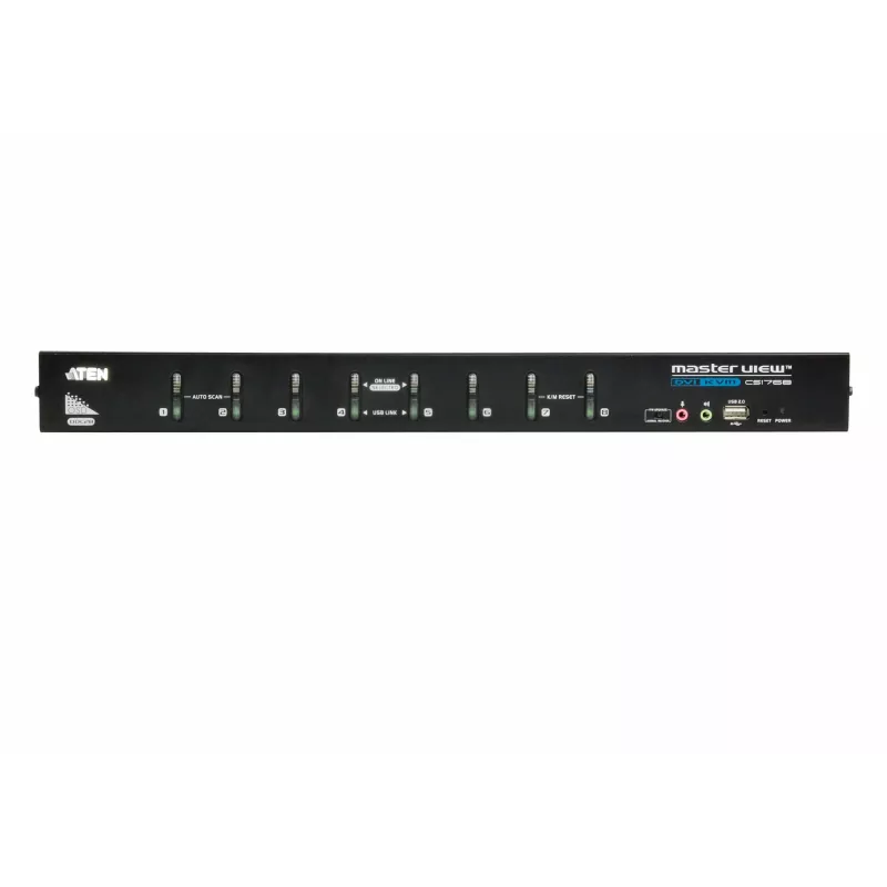ATEN 8-pordiline USB DVI KVM-lüliti heliga, 2048 x 1536 pikslit, QXGA, 4,53 W, must