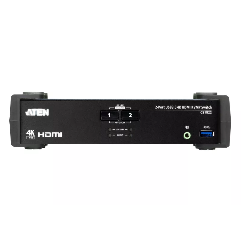 ATEN 2-Port USB 3.0 4K HDMI KVMP™ lüliti helimikseri režiimiga