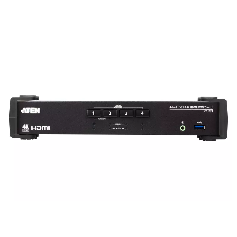 ATEN 4-pordiline USB 3.0 4K HDMI KVMP™ lüliti helimikseri režiimiga