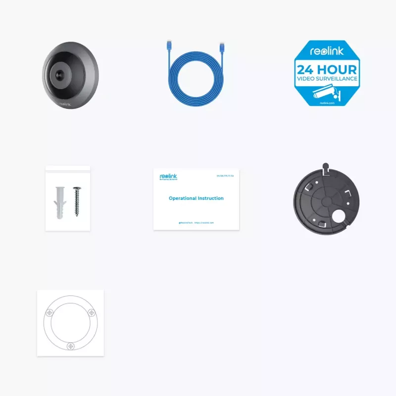 IP turvakaamera Reolink Fisheye P520 6MP kuppel, 2560×2560, 180° fisheye, PoE/DC, microSD kuni 256 GB