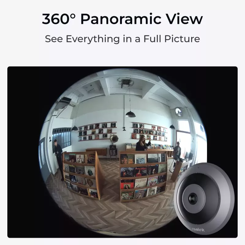 IP turvakaamera Reolink Fisheye P520 6MP kuppel, 2560×2560, 180° fisheye, PoE/DC, microSD kuni 256 GB