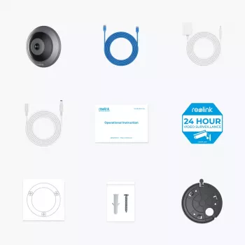 IP-turvakaamera Reolink W520 6MP siseruumide 360° vaade, 2560×2560, H.265, Wi‑Fi ja Ethernet