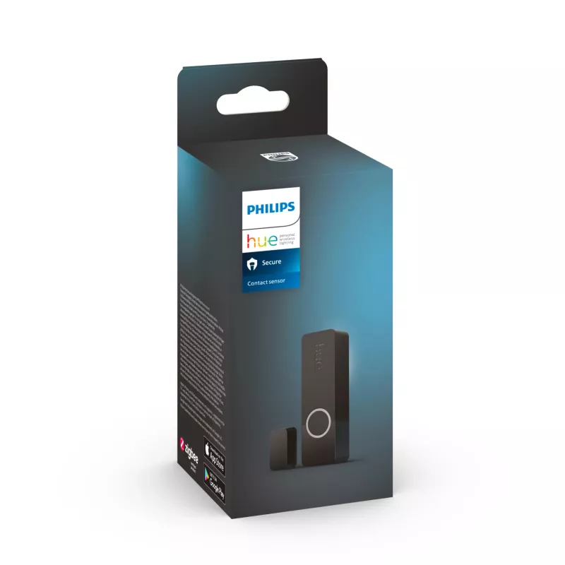 Philips Secure kontaktandur, juhtmevaba, ZigBee, must, uks/aken, kleeplint/kruvi, III