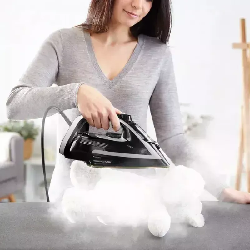Tefal Puregliss FV8062E0 triikraud Kuiv- ja aurutriikraud Durilium AirGlide Autoclean tallaga 3000 W Must, Hall