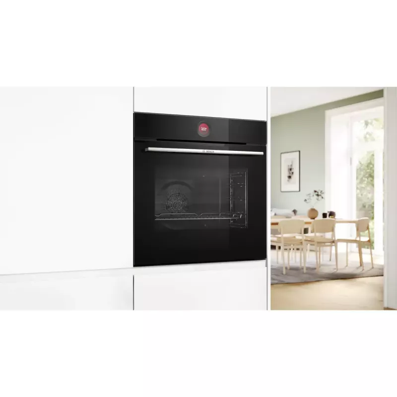 Sisseehitatud ahi Bosch Serie 8 HBG7721B1 — elektriline 71 L, pürolüütiline puhastus, puutetundlik juhtimine, Wi‑Fi, halogeenlamp, must