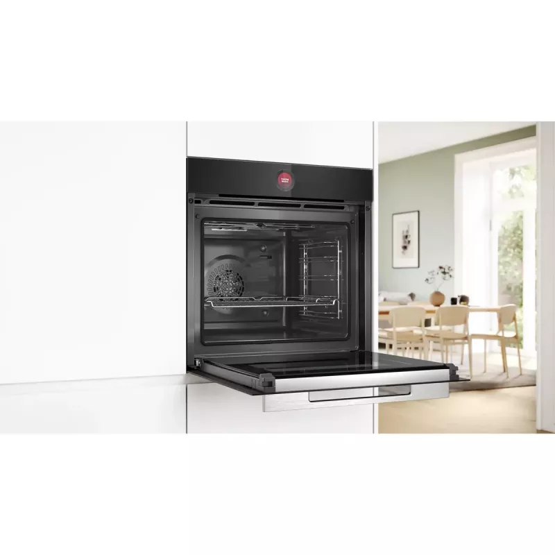 Sisseehitatud ahi Bosch Serie 8 HBG7721B1 — elektriline 71 L, pürolüütiline puhastus, puutetundlik juhtimine, Wi‑Fi, halogeenlamp, must