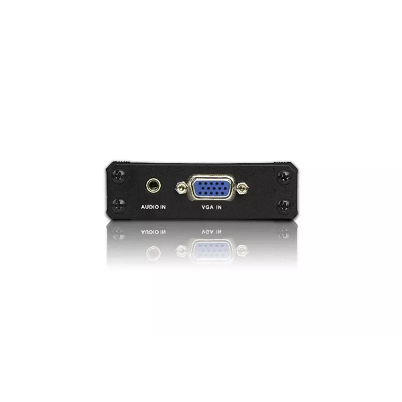 ATEN VGA-HDMI heli/videomuundur, must, metall, 1920 x 1080 pikslit, 1920 x 1080 pikslit, 1080p, 16:9