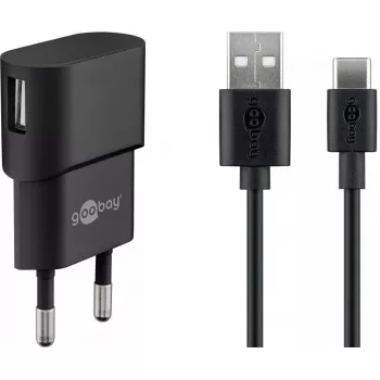 Siselaadija GOOBAY 45298 – universaalne USB 5V 1m, AC 100–240V, 5 W, must