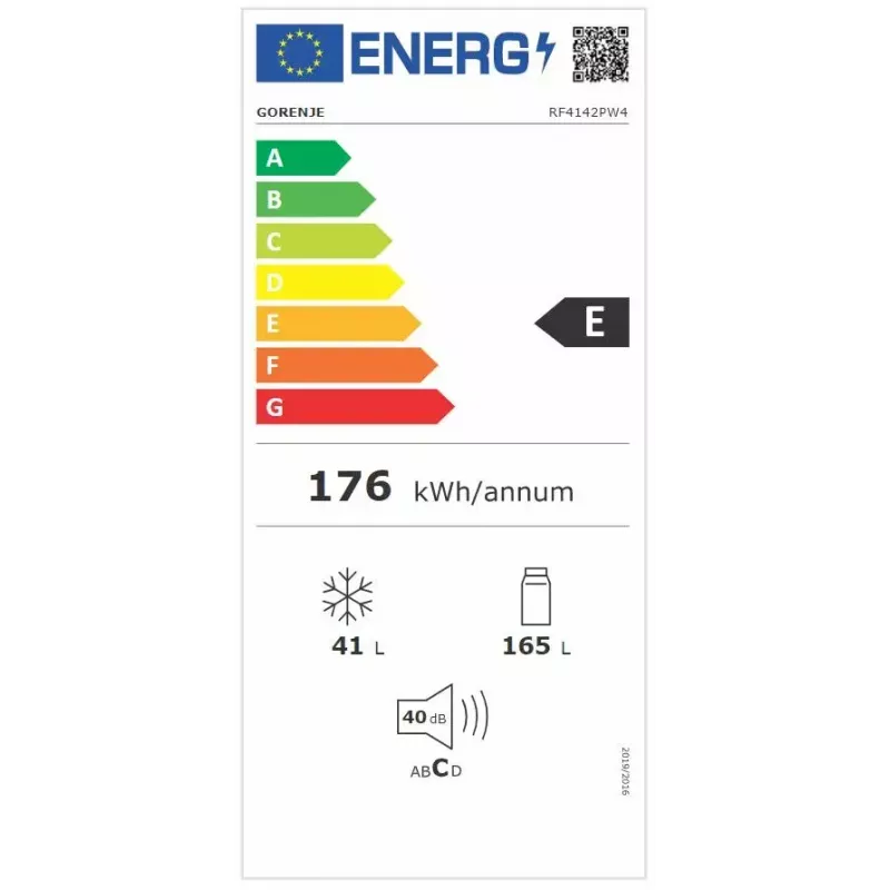 Eraldiseisev külmik Gorenje RF4142PW4, kogumaht 206 L, külmik 165 L, sügavkülmik 41 L, valge