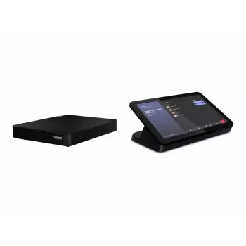 Konverentsikontroller Lenovo ThinkSmart 12QL0004MT Zoomile, kompaktne must seade koosoleku juhtimiseks