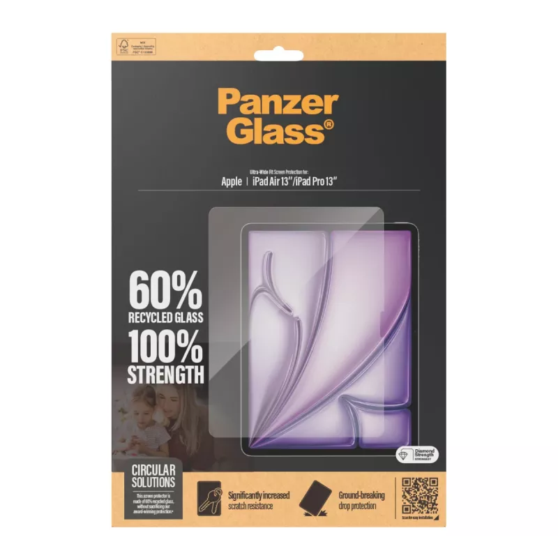 PanzerGlass ® Ekraanikaitse iPad Air 13'' (2024-2026) | iPad Pro 13'' (2024-2025) | Ultra-Wide Fit