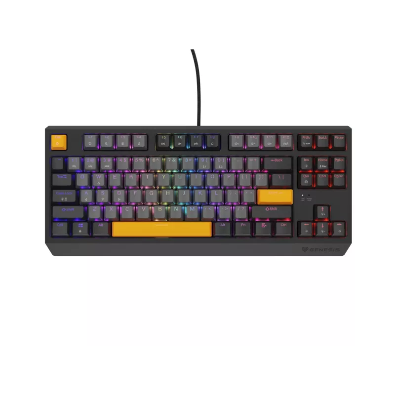 GENESIS Thor 230 TKL klaviatuur Gaming USB + RF Wireless + Bluetooth QWERTY Must, Hall, Oranž