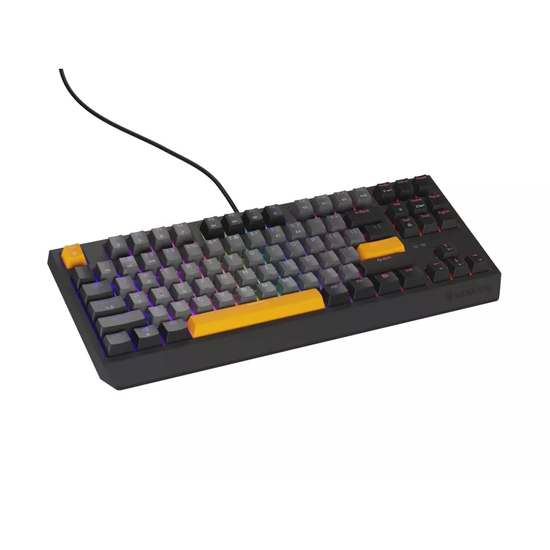 GENESIS Thor 230 TKL klaviatuur Gaming USB + RF Wireless + Bluetooth QWERTY Must, Hall, Oranž