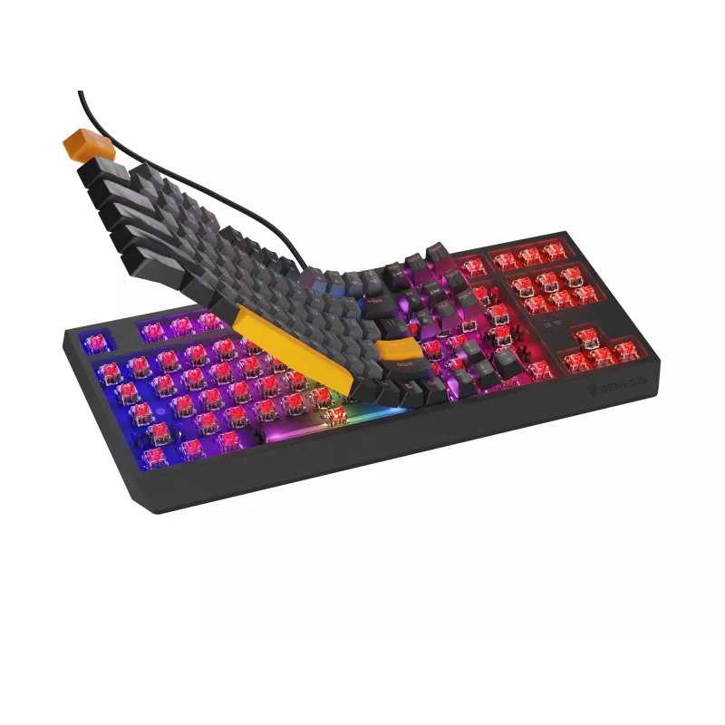 GENESIS Thor 230 TKL klaviatuur Gaming USB + RF Wireless + Bluetooth QWERTY Must, Hall, Oranž