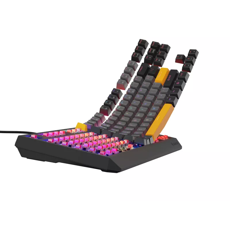 GENESIS Thor 230 TKL klaviatuur Gaming USB + RF Wireless + Bluetooth QWERTY Must, Hall, Oranž