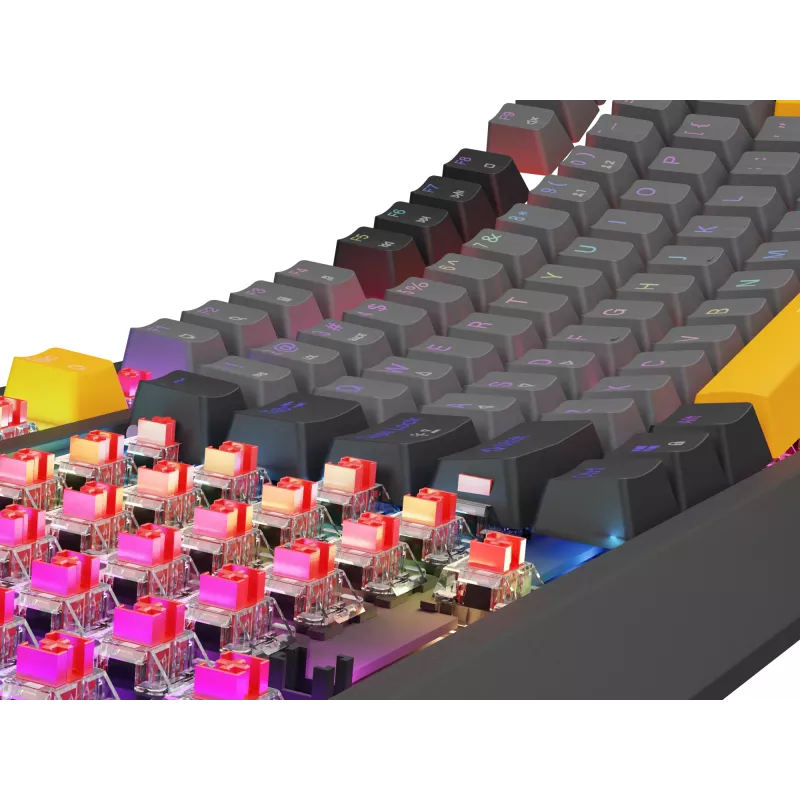 GENESIS Thor 230 TKL klaviatuur Gaming USB + RF Wireless + Bluetooth QWERTY Must, Hall, Oranž