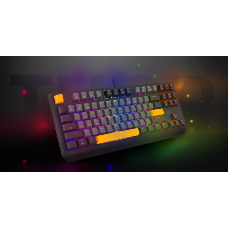 GENESIS Thor 230 TKL klaviatuur Gaming USB + RF Wireless + Bluetooth QWERTY Must, Hall, Oranž