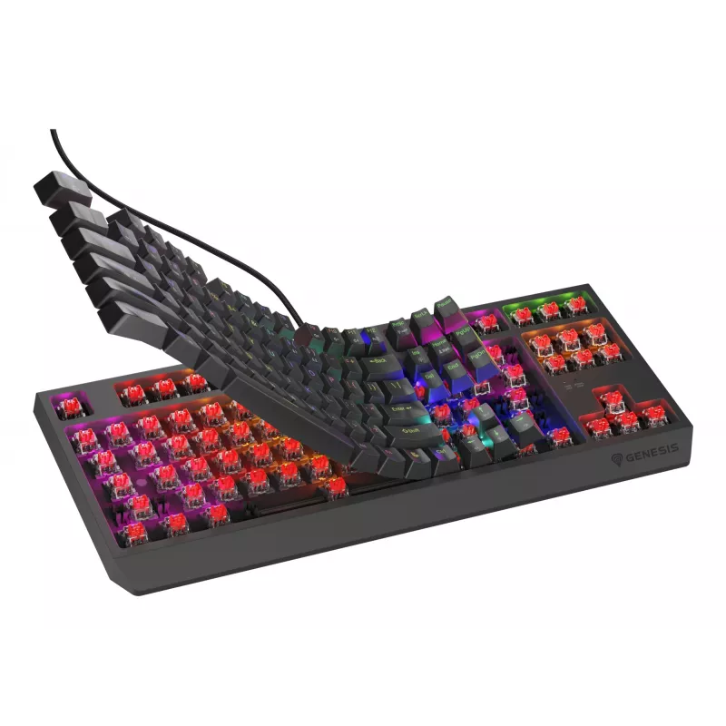 GENESIS Thor 230 TKL Lite klaviatuur Mängimine USB QWERTY Inglise Must