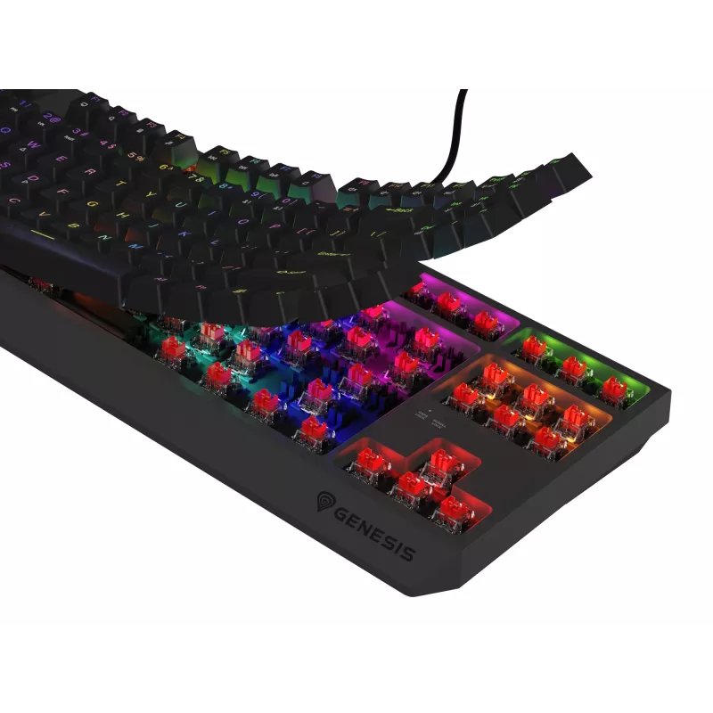 GENESIS Thor 230 TKL Lite klaviatuur Mängimine USB QWERTY Inglise Must