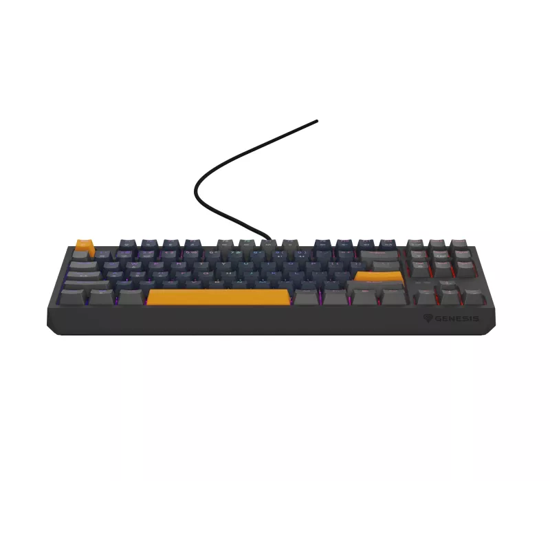 GENESIS THOR 230 TKL klaviatuur Mängu USB + RF Juhtmevaba + Bluetooth QWERTY Must, Sinine, Hall, Oranž