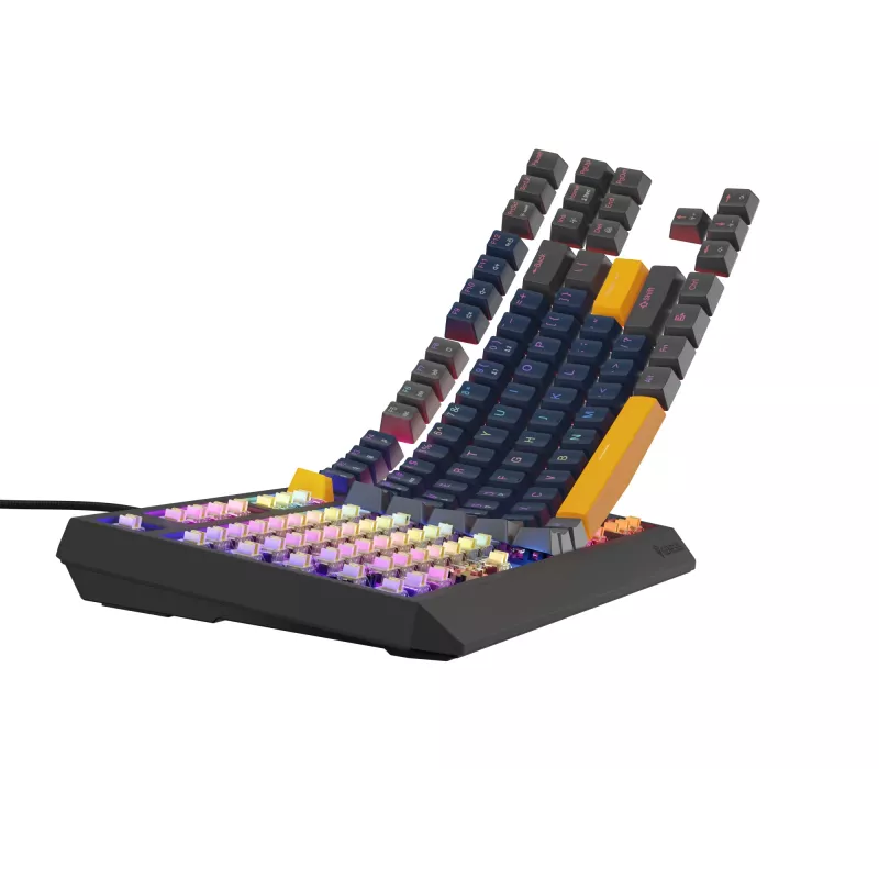 GENESIS THOR 230 TKL klaviatuur Mängu USB + RF Juhtmevaba + Bluetooth QWERTY Must, Sinine, Hall, Oranž