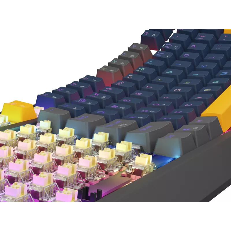 GENESIS THOR 230 TKL klaviatuur Mängu USB + RF Juhtmevaba + Bluetooth QWERTY Must, Sinine, Hall, Oranž