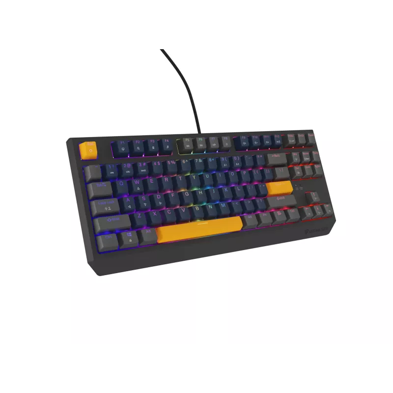 GENESIS THOR 230 TKL klaviatuur Mängu USB + RF Juhtmevaba + Bluetooth QWERTY Must, Sinine, Hall, Oranž