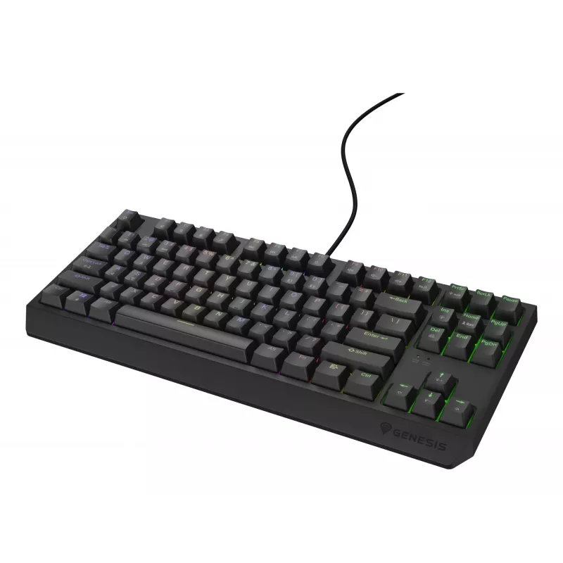 Mehaaniline mänguklaviatuur Genesis Thor 230 TKL — Tenkeyless, US QWERTY, Outemu Brown lülitid, RGB, 1000 Hz, USB