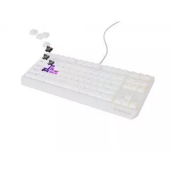 GENESIS Thor 230 TKL klaviatuur Mängimiseks USB + RF juhtmevaba + Bluetooth QWERTY Valge