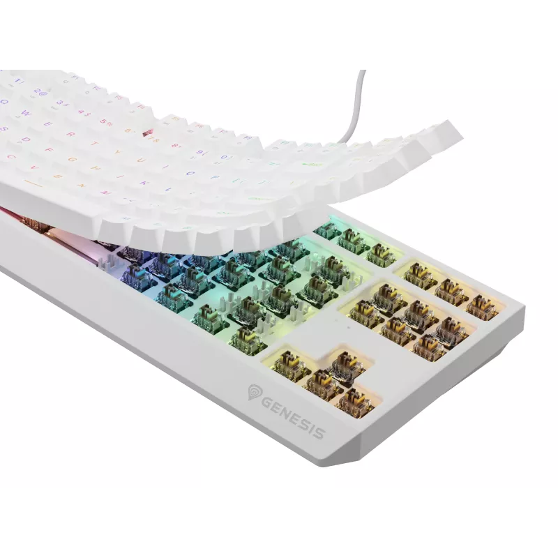 GENESIS Thor 230 TKL klaviatuur Mängimiseks USB + RF juhtmevaba + Bluetooth QWERTY Valge