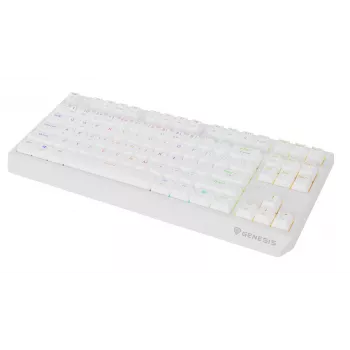 Mänguklaviatuur ilma numbriplokita GENESIS Thor 230 TKL — USB, RF traadita, Bluetooth, QWERTY, Valge