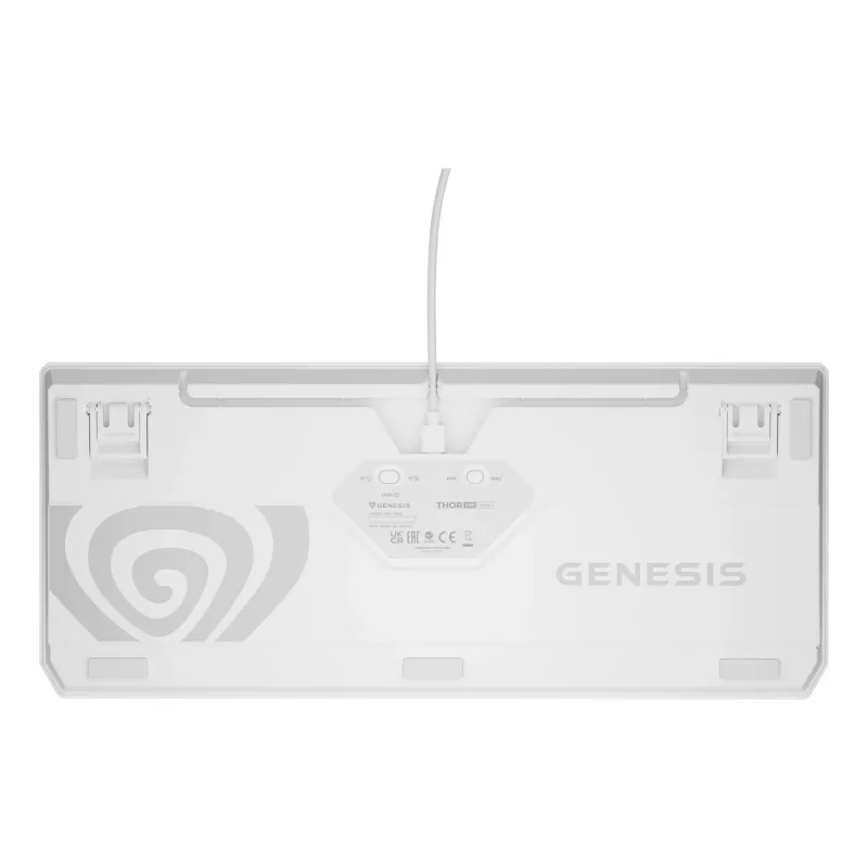 Mänguklaviatuur ilma numbriplokita GENESIS Thor 230 TKL — USB, RF traadita, Bluetooth, QWERTY, Valge