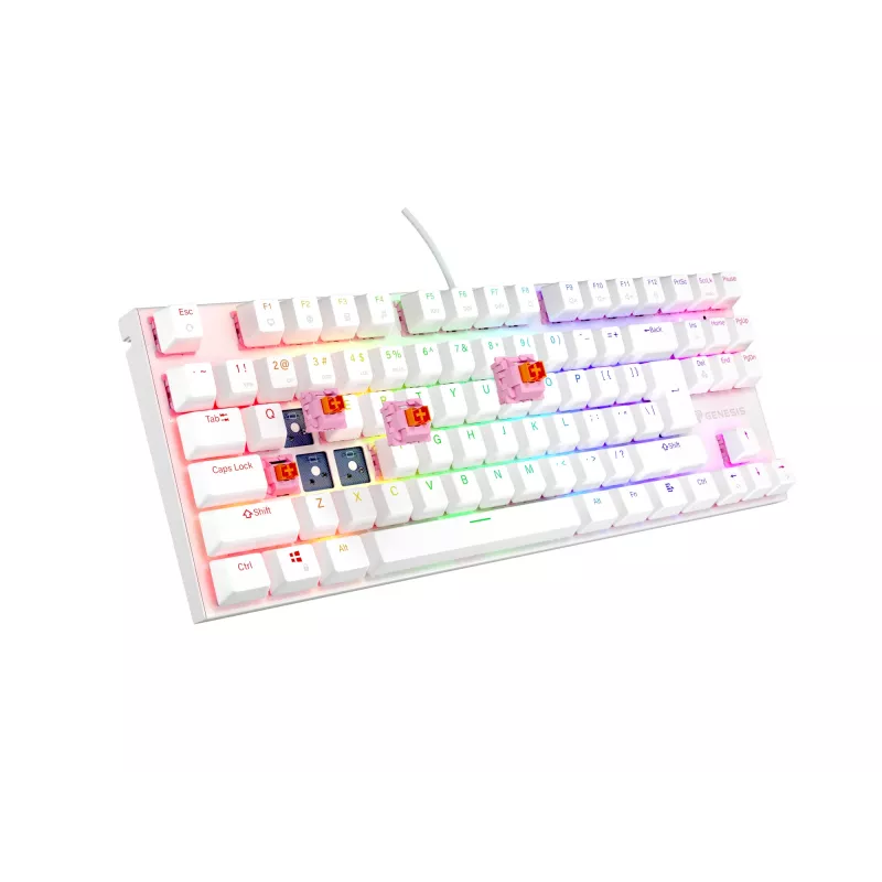 GENESIS Thor 303 TKL klaviatuur mängimiseks USB QWERTY US International Valge