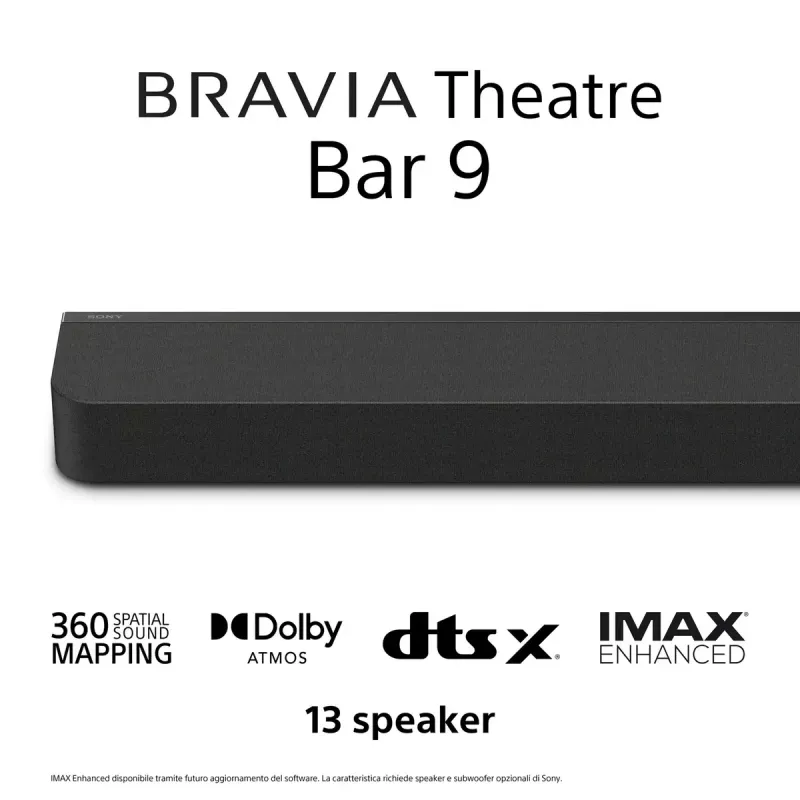 Sony BRAVIA Theatre Bar 9 – Dolby Atmos® heliriba, 13 kõlarit, Wi-Fi®, Bluetooth®, 360 ruumilise heli kaardistamine
