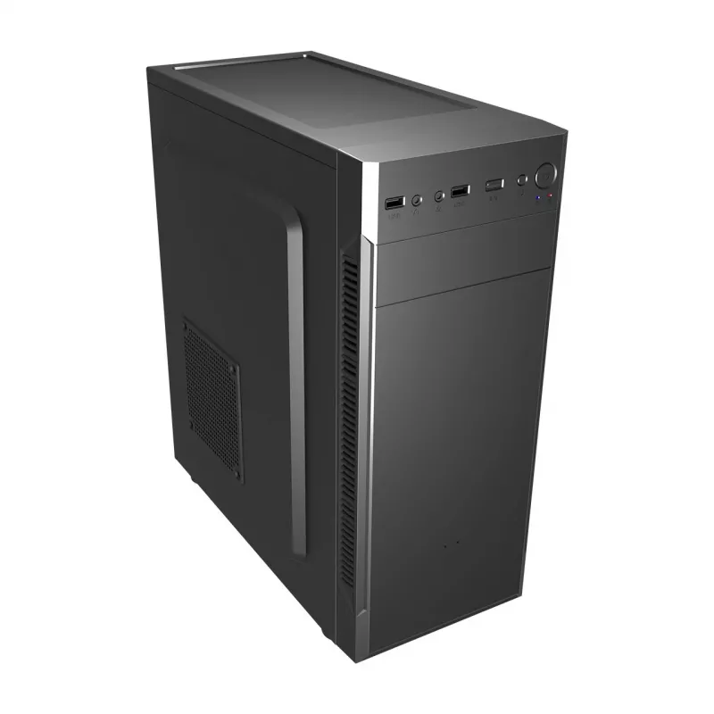 PC Case FSP CMT160 Midi Tower Must — supports ATX/µATX/ITX, 1×3.5 inch + 2×2.5 inch bays, 1×5.25 inch, USB 3.2 Gen1 Type-A, 173×370×410 mm