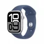 Nutikell Apple Watch Series 10 GPS 46 mm hõbedane alumiiniumkorpus teksasinise spordirihmaga – M/L