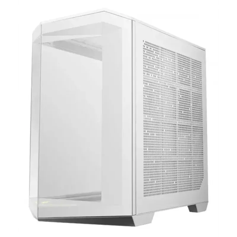 Arvuti korpus MSI MAG PANO 100R PZ Midi Tower Valge — ATX, 380 mm GPU, 166 mm CPU jahuti, 8 laienduspesa, 3×2,5 tolli + 2×3,5 tolli, USB-A×2, USB-C×1