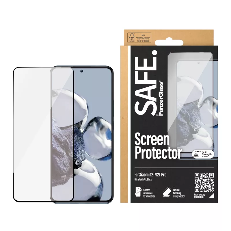 Ekraanikaitse PanzerGlass SAFE Xiaomi 12T 12T Pro jaoks, kriimustus- ja löögikindel