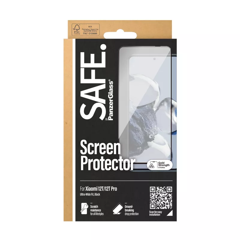 Ekraanikaitse PanzerGlass SAFE Xiaomi 12T 12T Pro jaoks, kriimustus- ja löögikindel