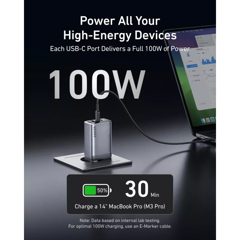 Mobiilseadme laadija Anker A2688341 Universal Must AC Siseruumides 110-240V 1 USB 2.0 2 USB-C