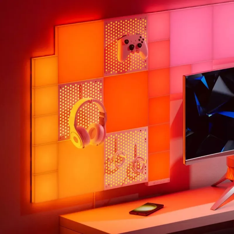 LED modulaarne Pegboard lisapaneel Nanoleaf N8100E00-1BP — üksik asendus- või laienduspaneel Nanoleaf Pegboard süsteemile