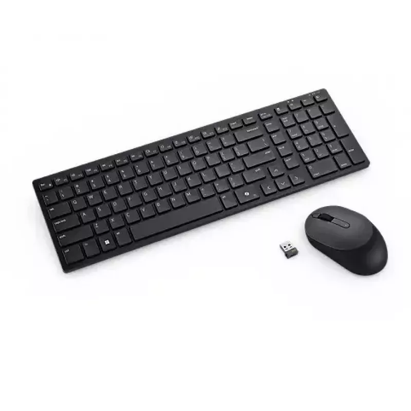 DELL KM555 Vaikne klaviatuur ja hiir komplektis Universaalne RF juhtmevaba + Bluetooth QWERTY US International Must