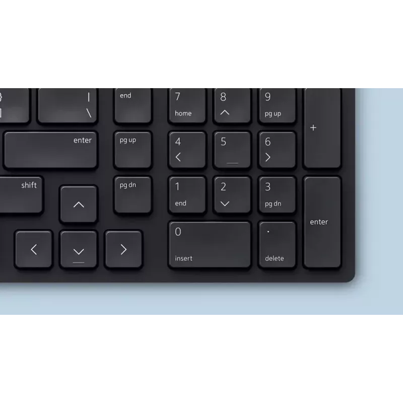 DELL KM555 Vaikne klaviatuur ja hiir komplektis Universaalne RF juhtmevaba + Bluetooth QWERTY US International Must