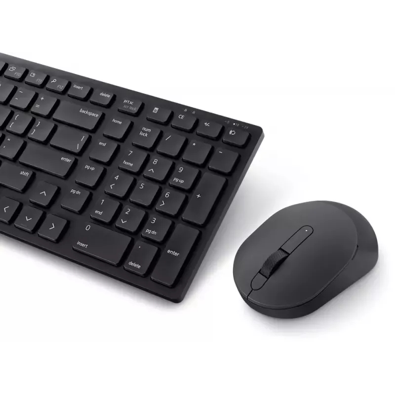 DELL KM555 Vaikne klaviatuur ja hiir komplektis Universaalne RF juhtmevaba + Bluetooth QWERTY US International Must