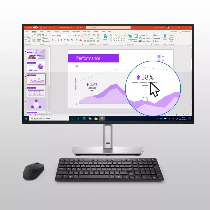 DELL KM555 Vaikne klaviatuur ja hiir komplektis Universaalne RF juhtmevaba + Bluetooth QWERTY US International Must