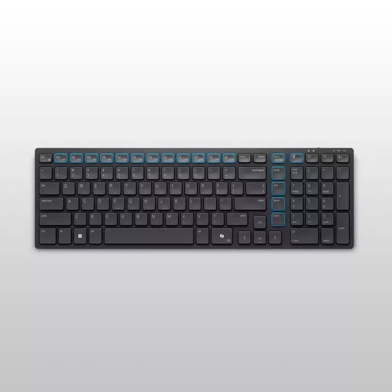 DELL KM555 Vaikne klaviatuur ja hiir komplektis Universaalne RF juhtmevaba + Bluetooth QWERTY US International Must